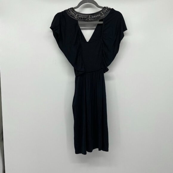 Faith Connexion studded v neck black  mini dress - Picture 5 of 15